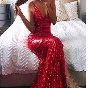 Red Sequin Dress